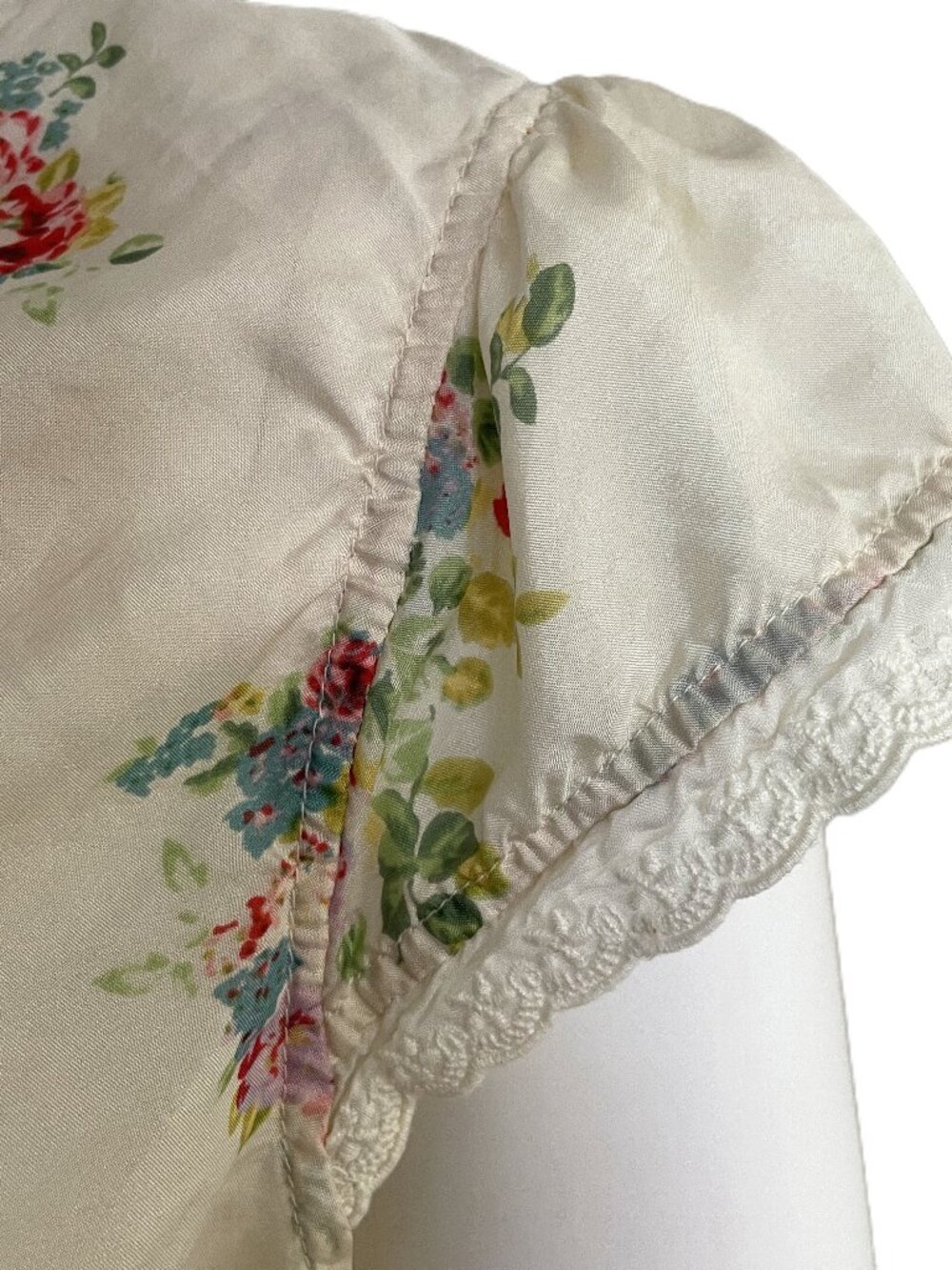 Johnny Was Tunic Top Blouse Med Silk Embroidered Lace Floral Cottagecore Boho - Picture 6 of 16